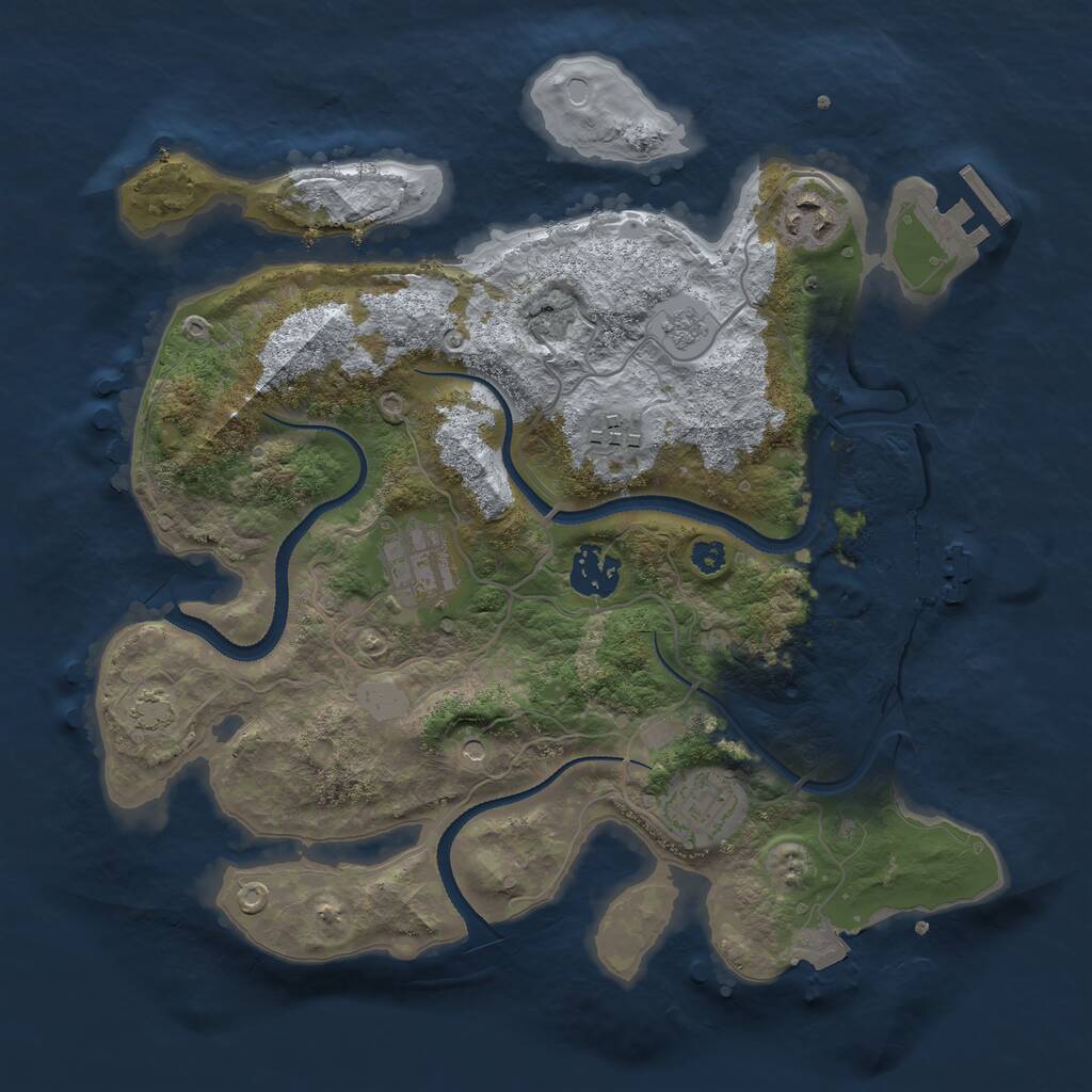 Rust Map: Procedural Map, Size: 3200, Seed: 5063, 11 Monuments