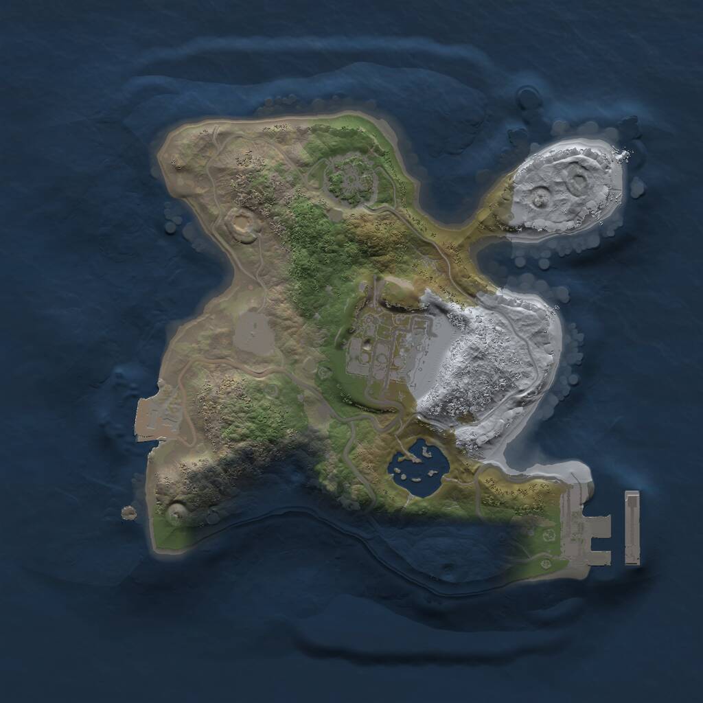 Rust Map: Procedural Map, Size: 1900, Seed: 8000, 5 Monuments