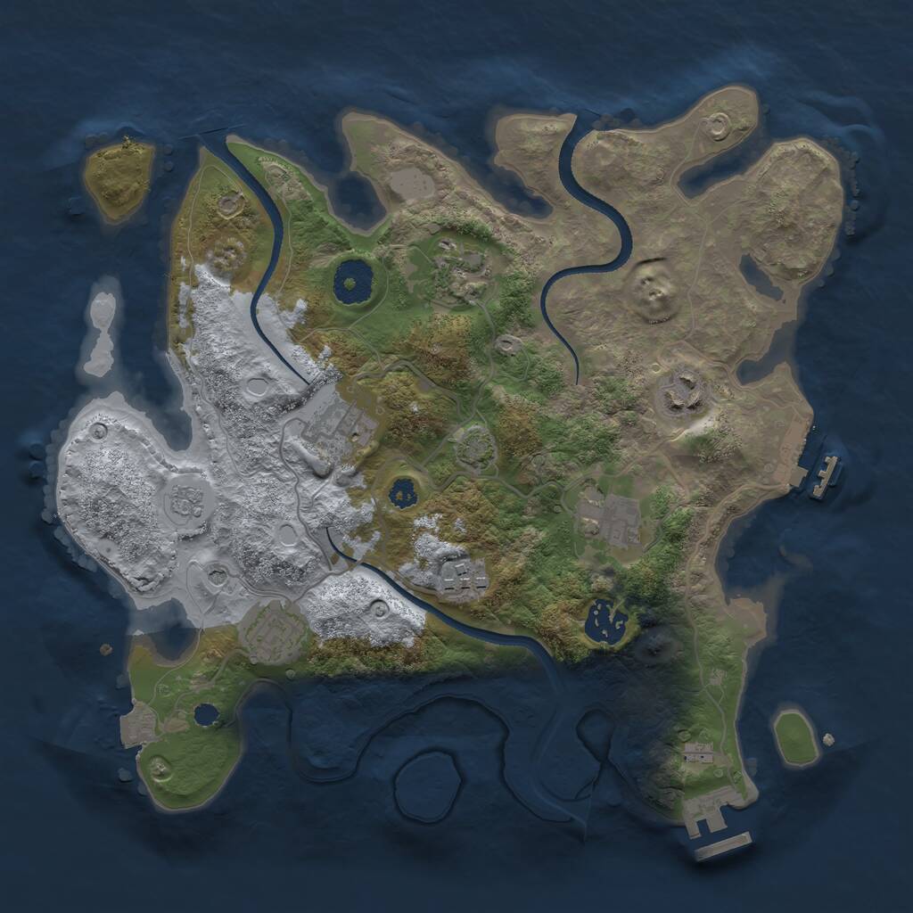 Rust Map: Procedural Map, Size: 3200, Seed: 23231, 13 Monuments