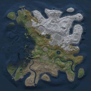 Thumbnail Rust Map: Procedural Map, Size: 3500, Seed: 1108552128, 14 Monuments