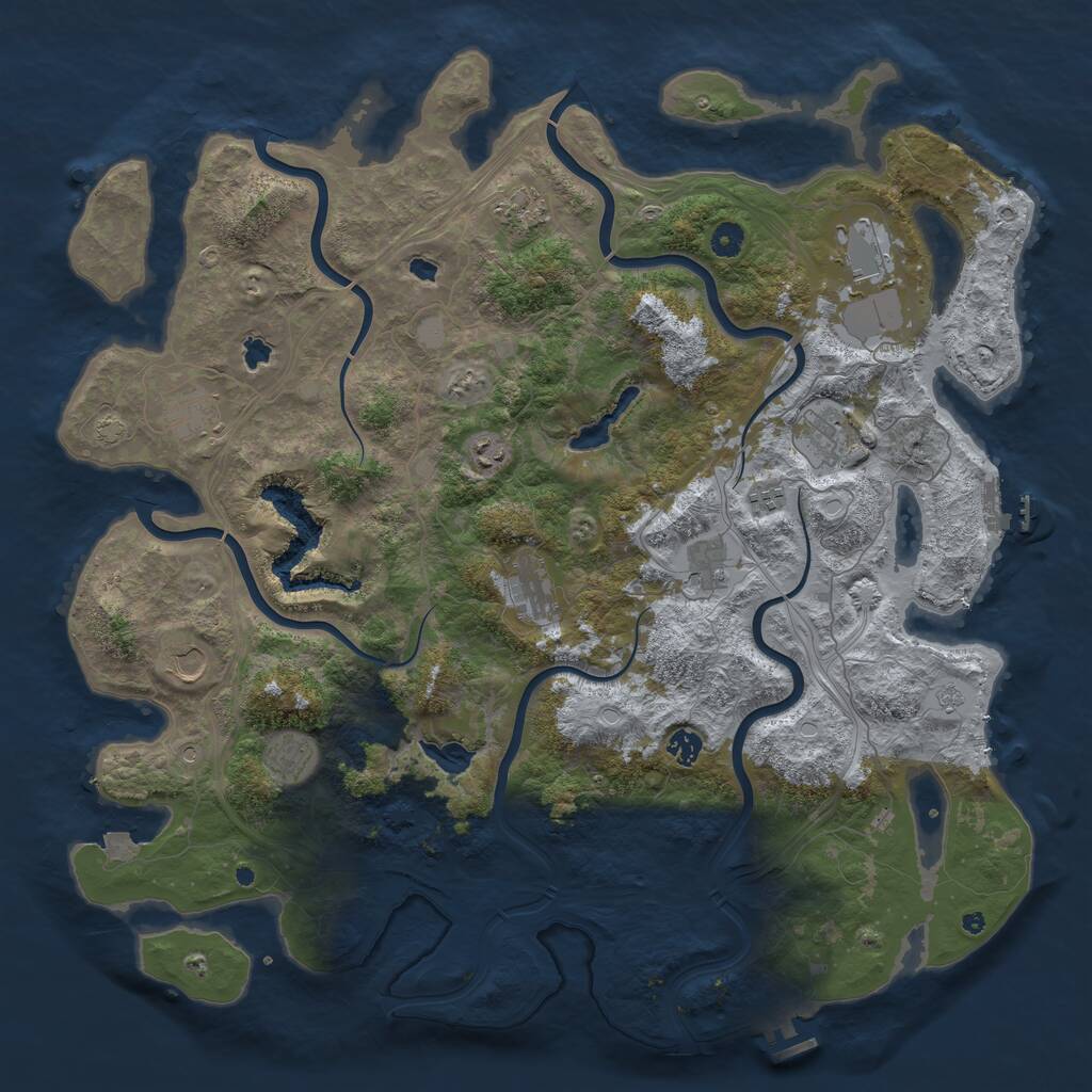 Rust Map: Procedural Map, Size: 4800, Seed: 107379184, 17 Monuments