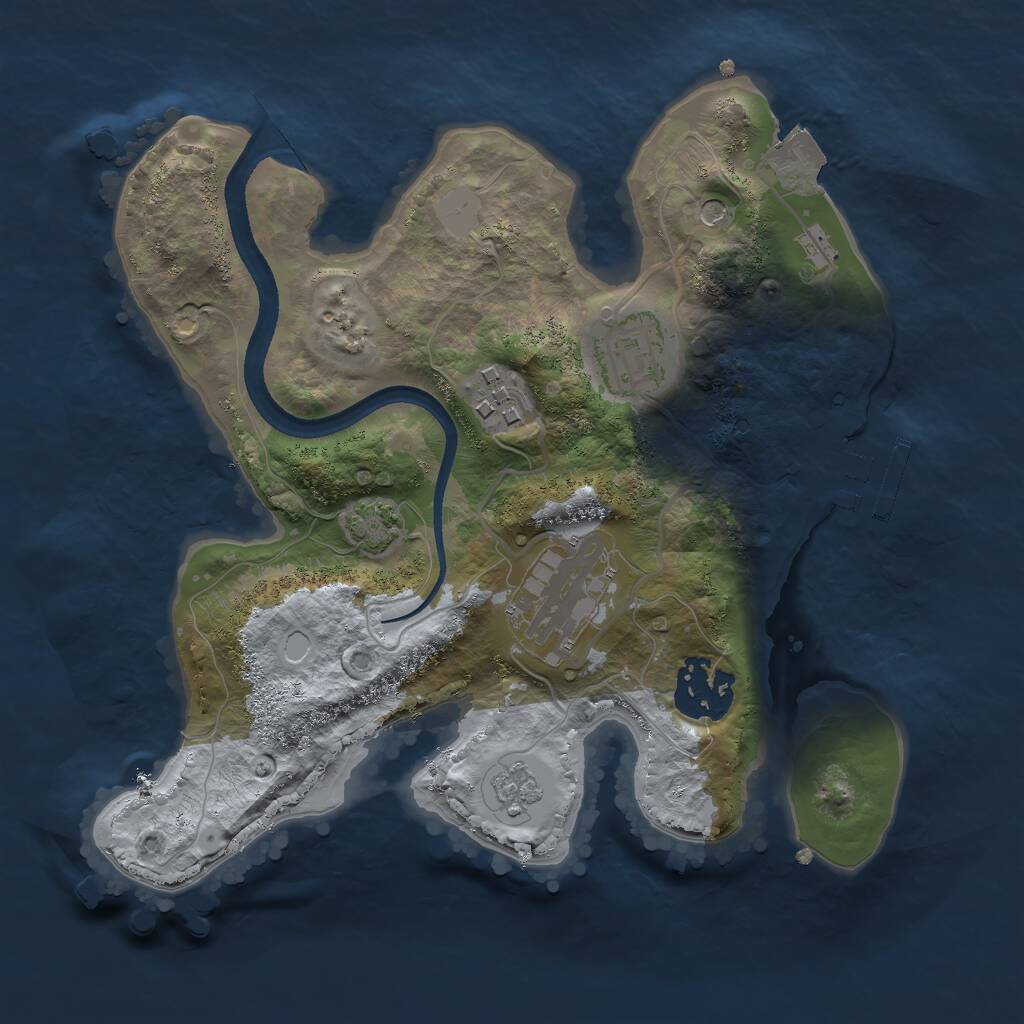 Rust Map: Procedural Map, Size: 2500, Seed: 87736381, 9 Monuments