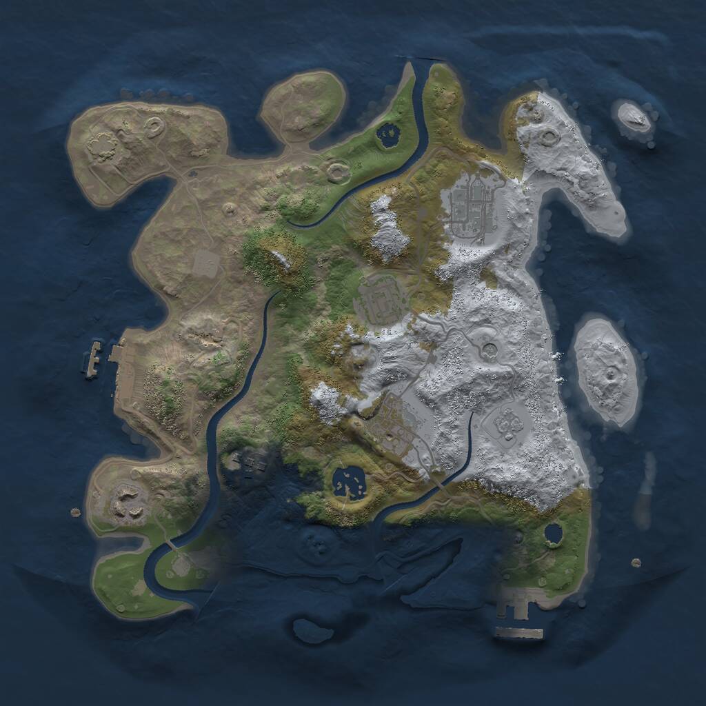 Rust Map: Procedural Map, Size: 3000, Seed: 96576, 12 Monuments