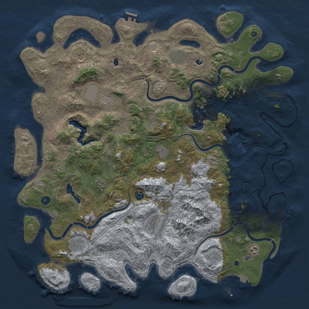 Rust Map: Procedural Map, Size: 5200, Seed: 643, 17 Monuments
