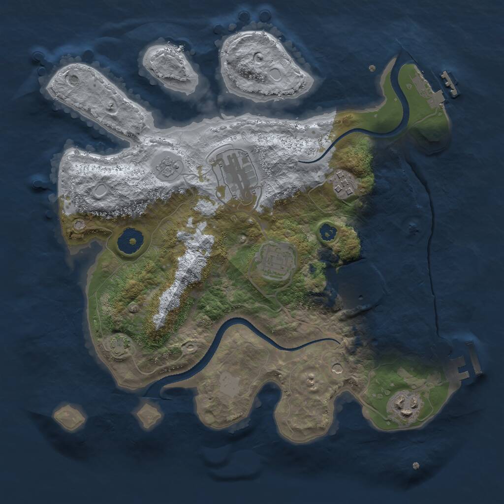 Rust Map: Procedural Map, Size: 3000, Seed: 60408, 11 Monuments