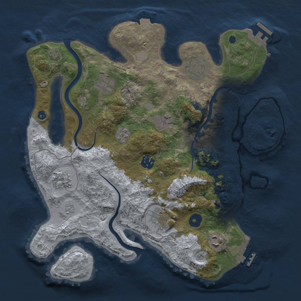 Rust Map: Procedural Map, Size: 3400, Seed: 2849, 14 Monuments