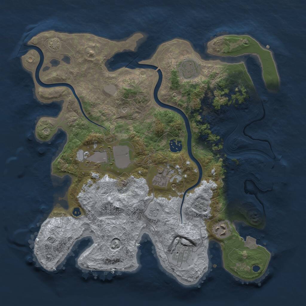 Rust Map: Procedural Map, Size: 3500, Seed: 41432361, 12 Monuments