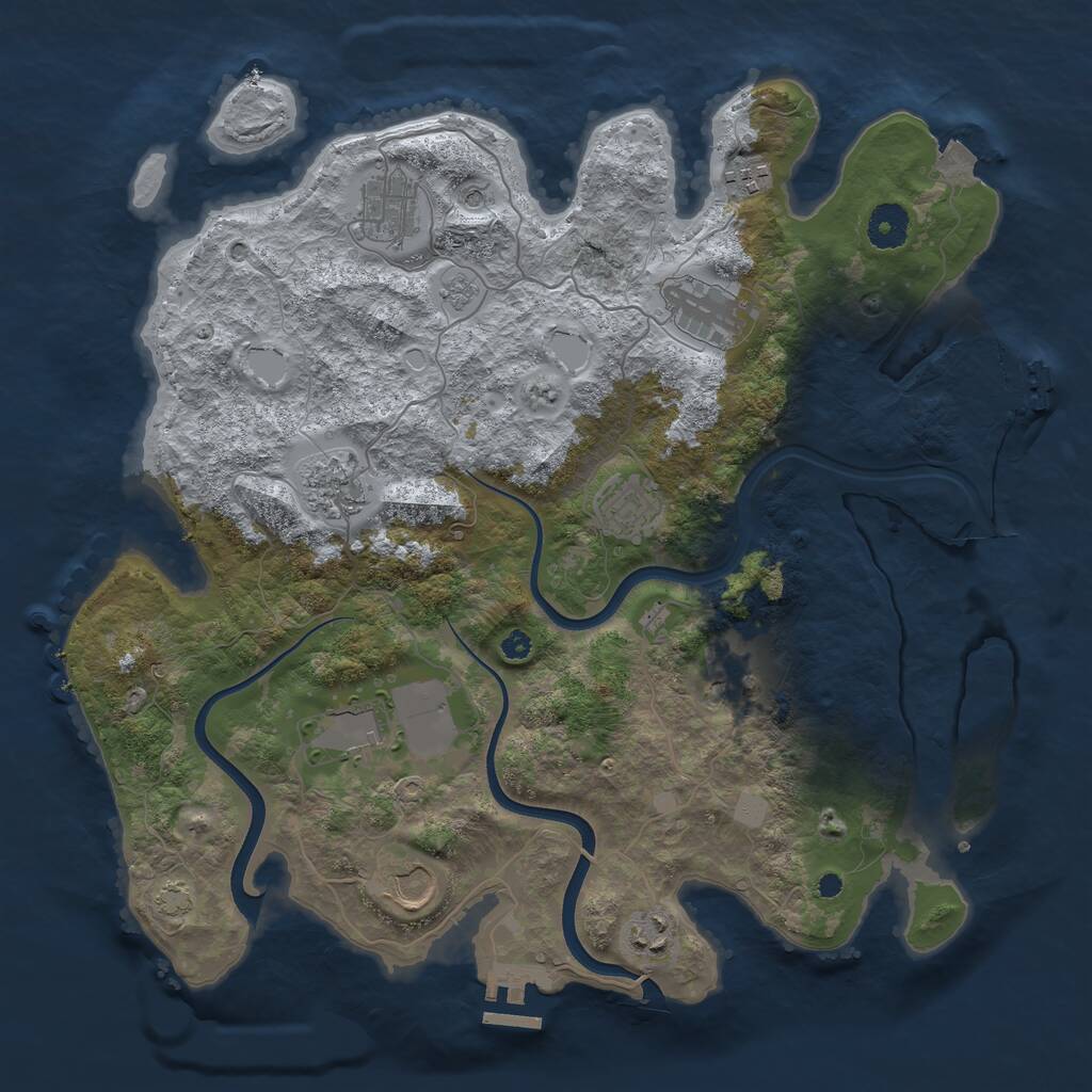 Rust Map: Procedural Map, Size: 3750, Seed: 2016112569, 15 Monuments