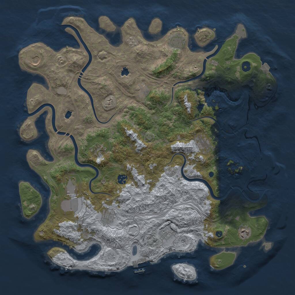 Rust Map: Procedural Map, Size: 4500, Seed: 531531315, 17 Monuments