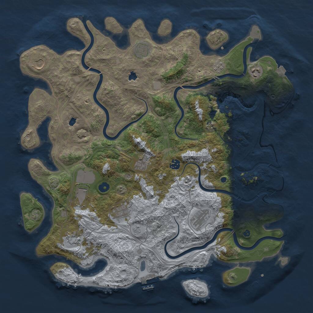 Rust Map: Procedural Map, Size: 4500, Seed: 531531315, 15 Monuments