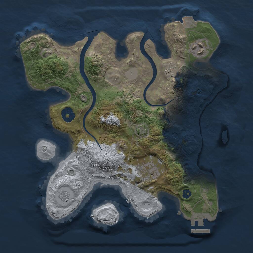 Rust Map: Procedural Map, Size: 2700, Seed: 35000, 8 Monuments