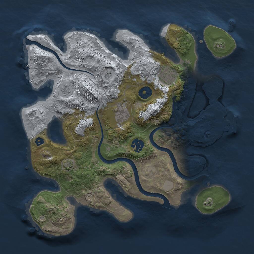 Rust Map: Procedural Map, Size: 3000, Seed: 1287162191, 8 Monuments