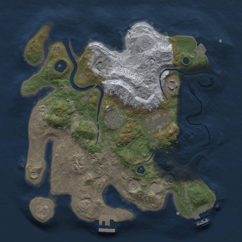 Rust Map: Procedural Map, Size: 3000, Seed: 26905764, 11 Monuments