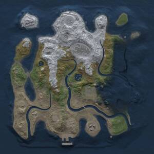 Thumbnail Rust Map: Procedural Map, Size: 3000, Seed: 1143567028, 11 Monuments