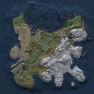 Thumbnail Rust Map: Procedural Map, Size: 3000, Seed: 362869211, 11 Monuments