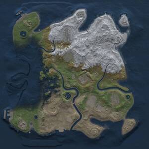 Thumbnail Rust Map: Procedural Map, Size: 3500, Seed: 456215986, 15 Monuments