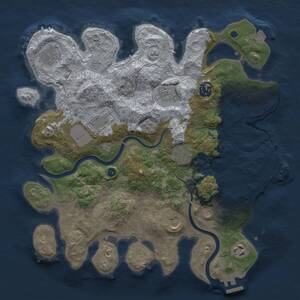 Thumbnail Rust Map: Procedural Map, Size: 3500, Seed: 23924, 14 Monuments