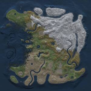 Thumbnail Rust Map: Procedural Map, Size: 4096, Seed: 31626176, 14 Monuments