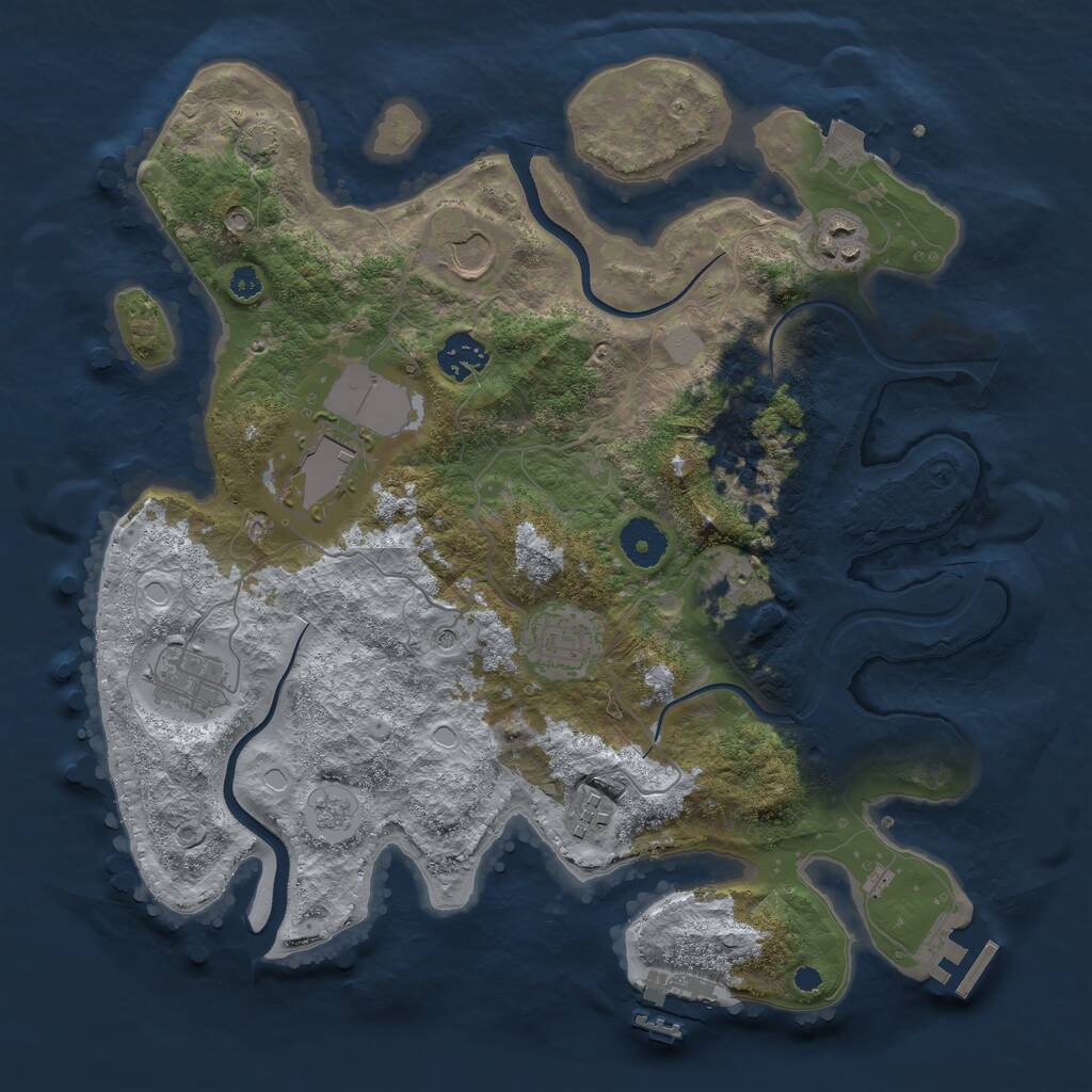 Rust Map: Procedural Map, Size: 3500, Seed: 125294856, 14 Monuments