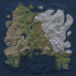 Thumbnail Rust Map: Procedural Map, Size: 4450, Seed: 6327, 16 Monuments