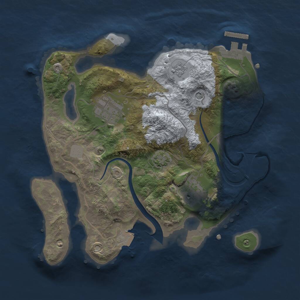 Rust Map: Procedural Map, Size: 2500, Seed: 1247556109, 7 Monuments