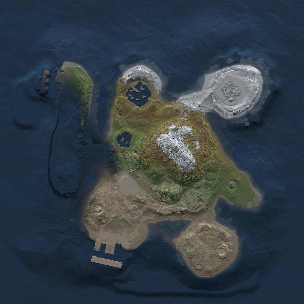Rust Map: Procedural Map, Size: 2000, Seed: 183722, 6 Monuments