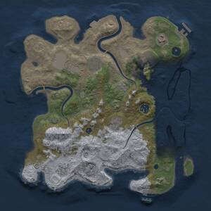 Thumbnail Rust Map: Procedural Map, Size: 3500, Seed: 613364292, 14 Monuments