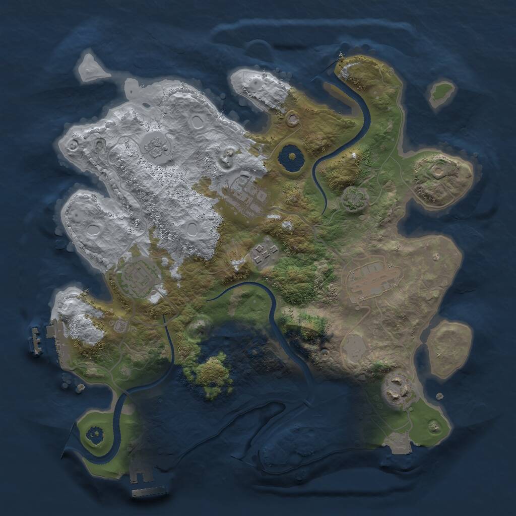 Rust Map: Procedural Map, Size: 3000, Seed: 156294758, 10 Monuments
