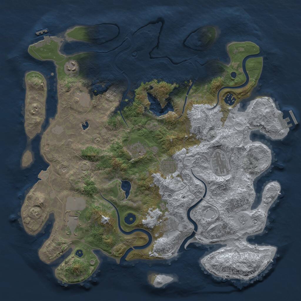 Rust Map: Procedural Map, Size: 4050, Seed: 32589617, 15 Monuments