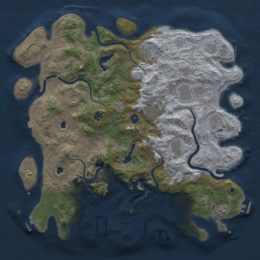 Rust Map: Procedural Map, Size: 4500, Seed: 56285648, 16 Monuments