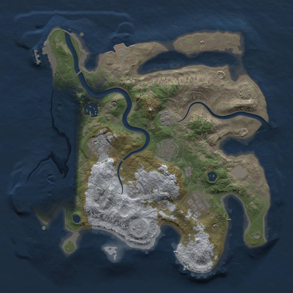 Rust Map: Procedural Map, Size: 3000, Seed: 619345339, 11 Monuments