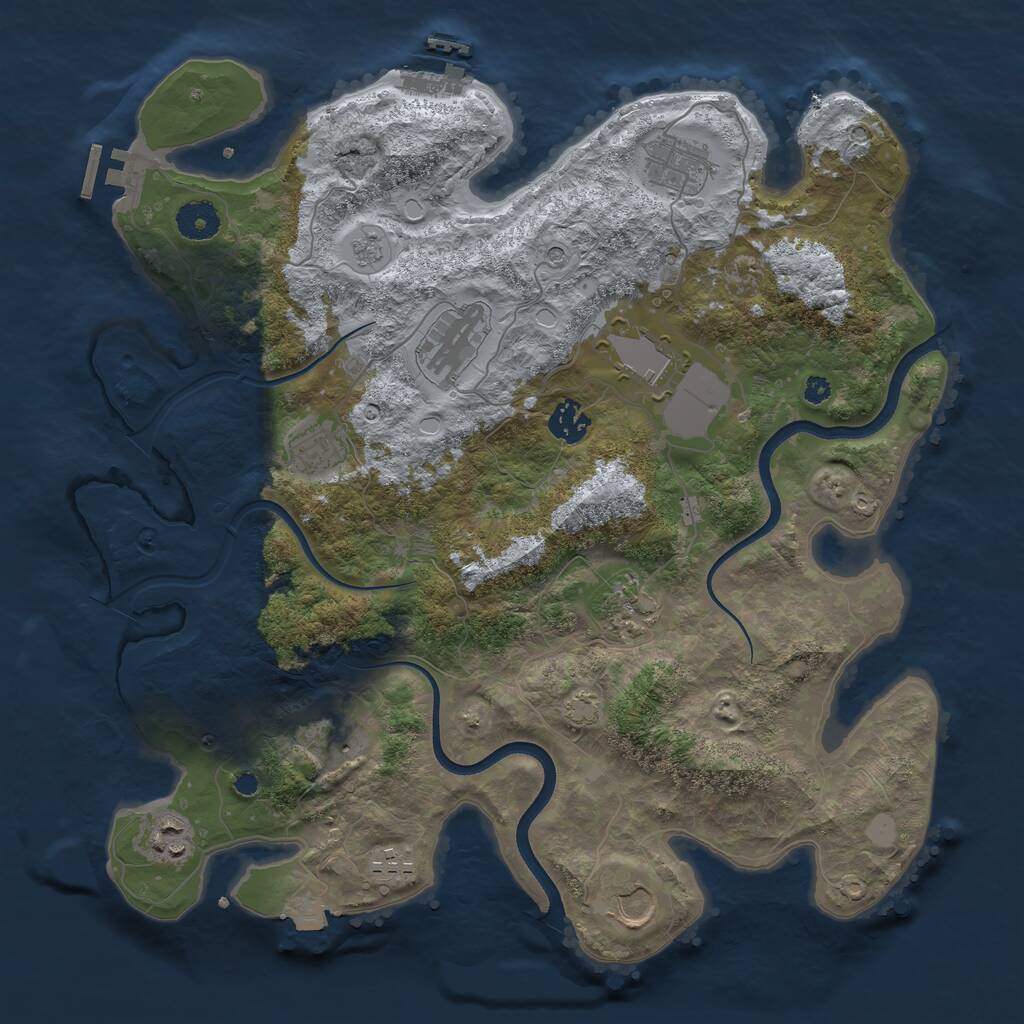 Rust Map: Procedural Map, Size: 3750, Seed: 467574649, 16 Monuments