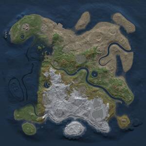 Thumbnail Rust Map: Procedural Map, Size: 3500, Seed: 1024234277, 14 Monuments