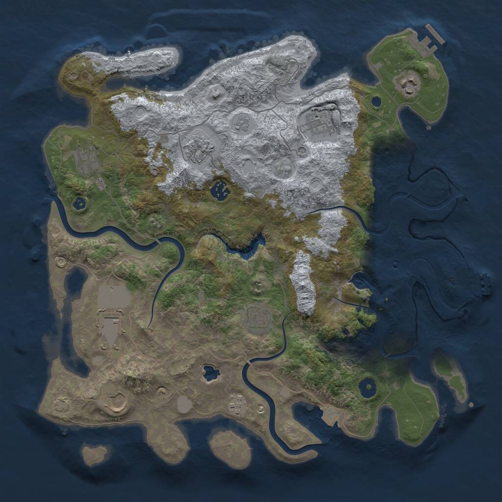 Rust Map: Procedural Map, Size: 4000, Seed: 94520, 15 Monuments