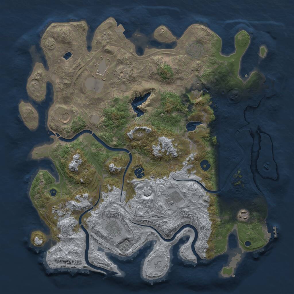 Rust Map: Procedural Map, Size: 4250, Seed: 307905555, 16 Monuments