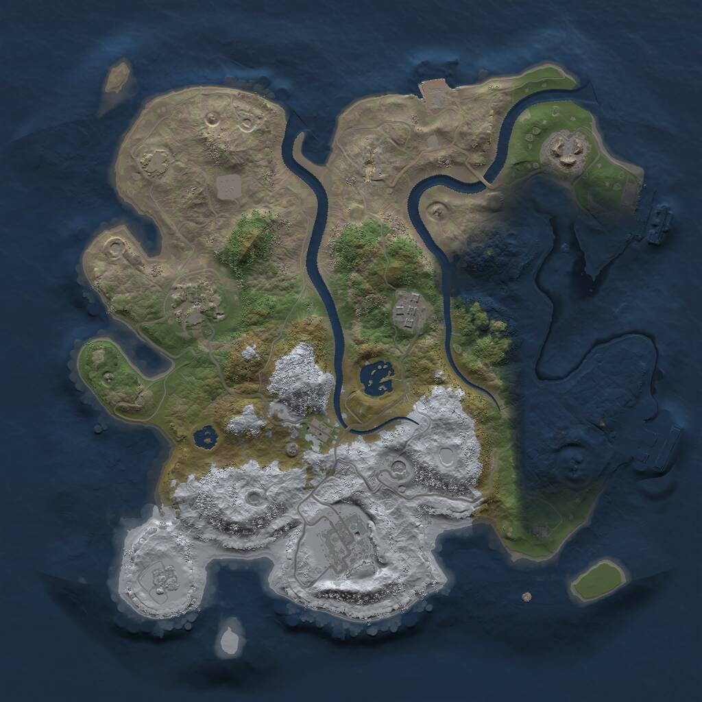 Rust Map: Procedural Map, Size: 3000, Seed: 30061540, 11 Monuments