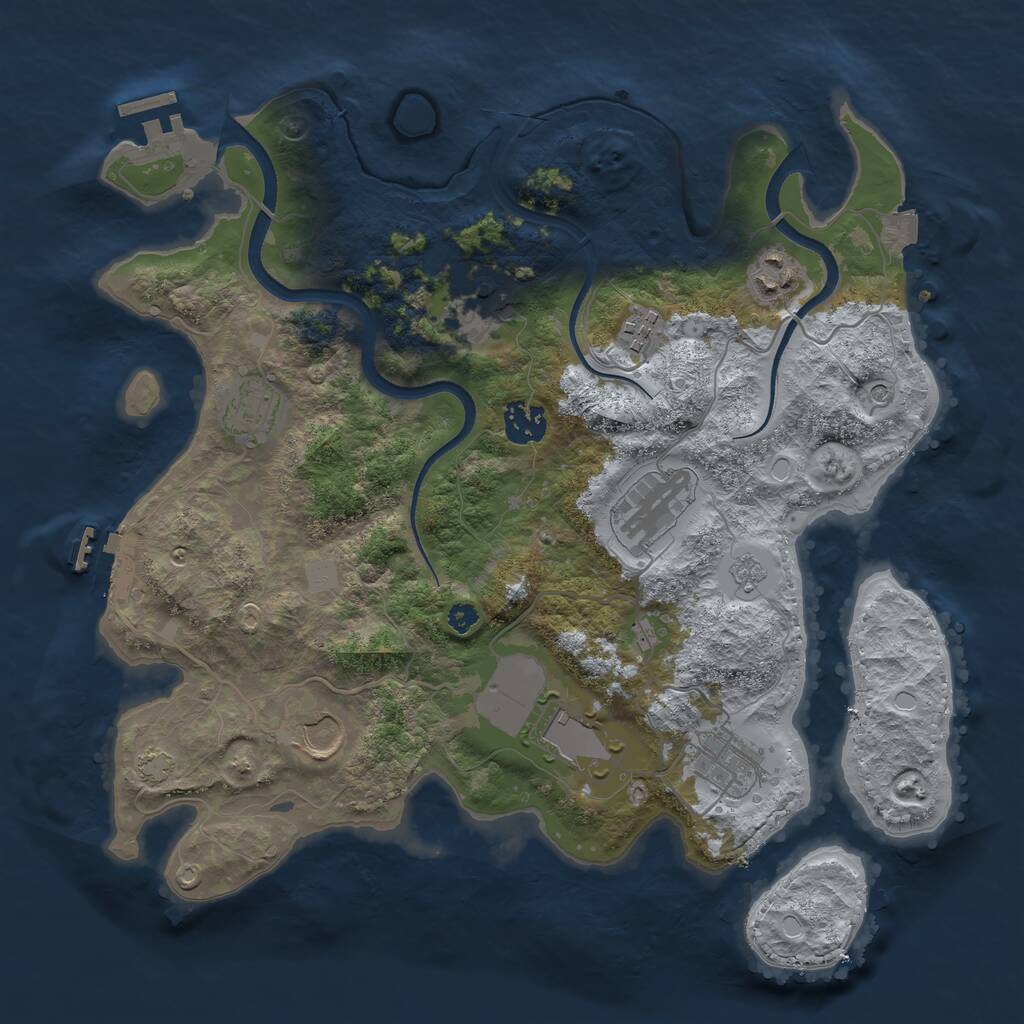 Rust Map: Procedural Map, Size: 3500, Seed: 59598, 15 Monuments