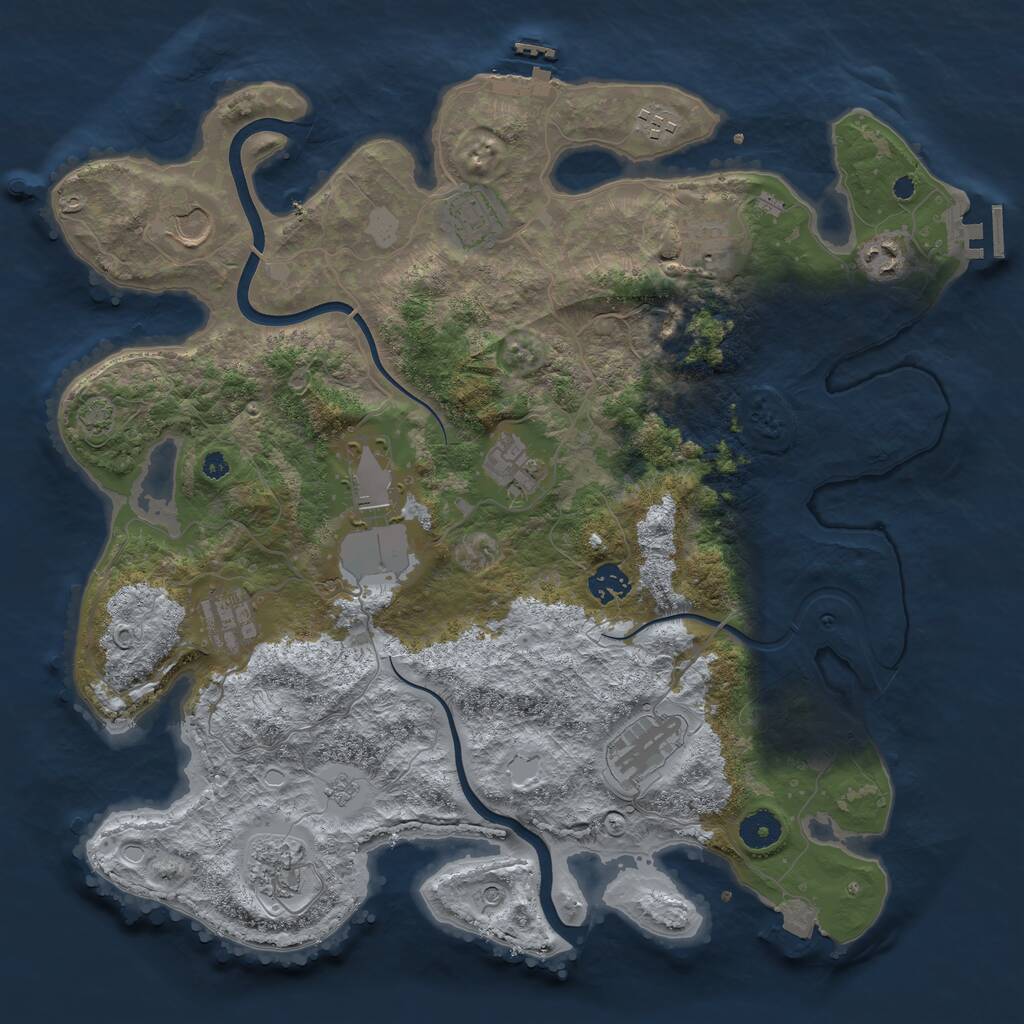 Rust Map: Procedural Map, Size: 3900, Seed: 700000, 17 Monuments