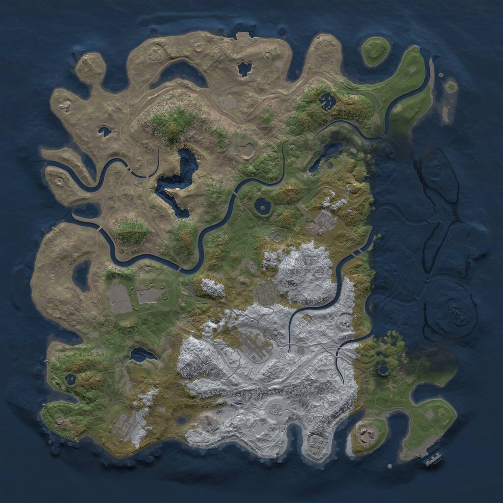 Rust Map: Procedural Map, Size: 4500, Seed: 13263942, 15 Monuments