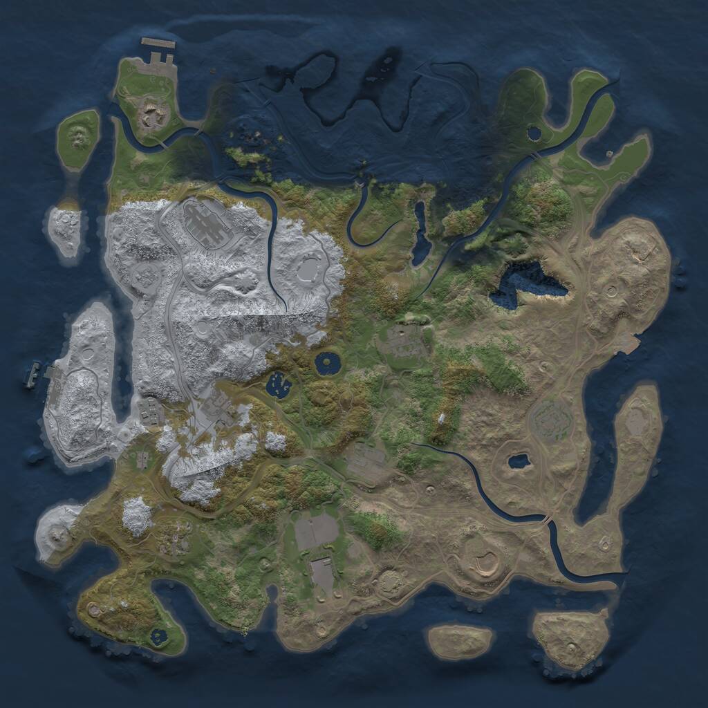Rust Map: Procedural Map, Size: 4250, Seed: 1484905469, 17 Monuments