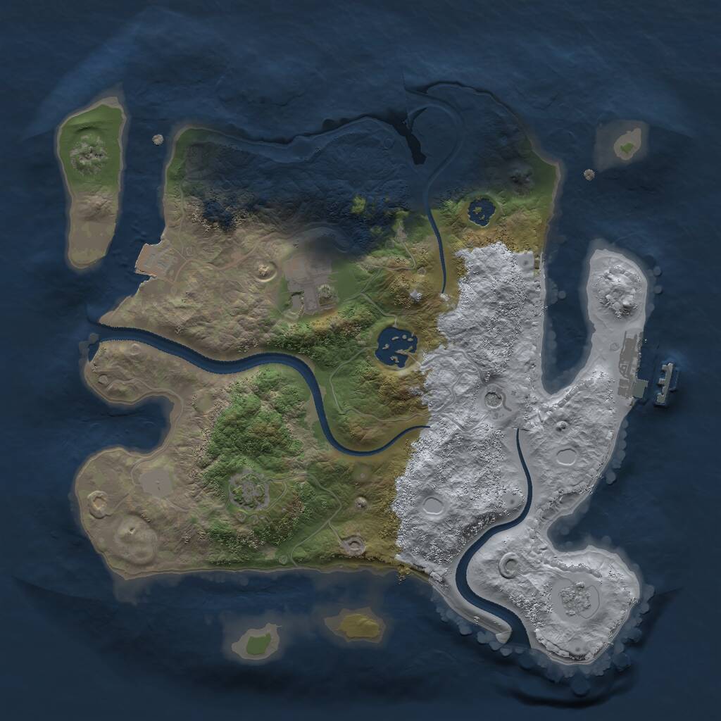 Rust Map: Procedural Map, Size: 2700, Seed: 655356677, 7 Monuments