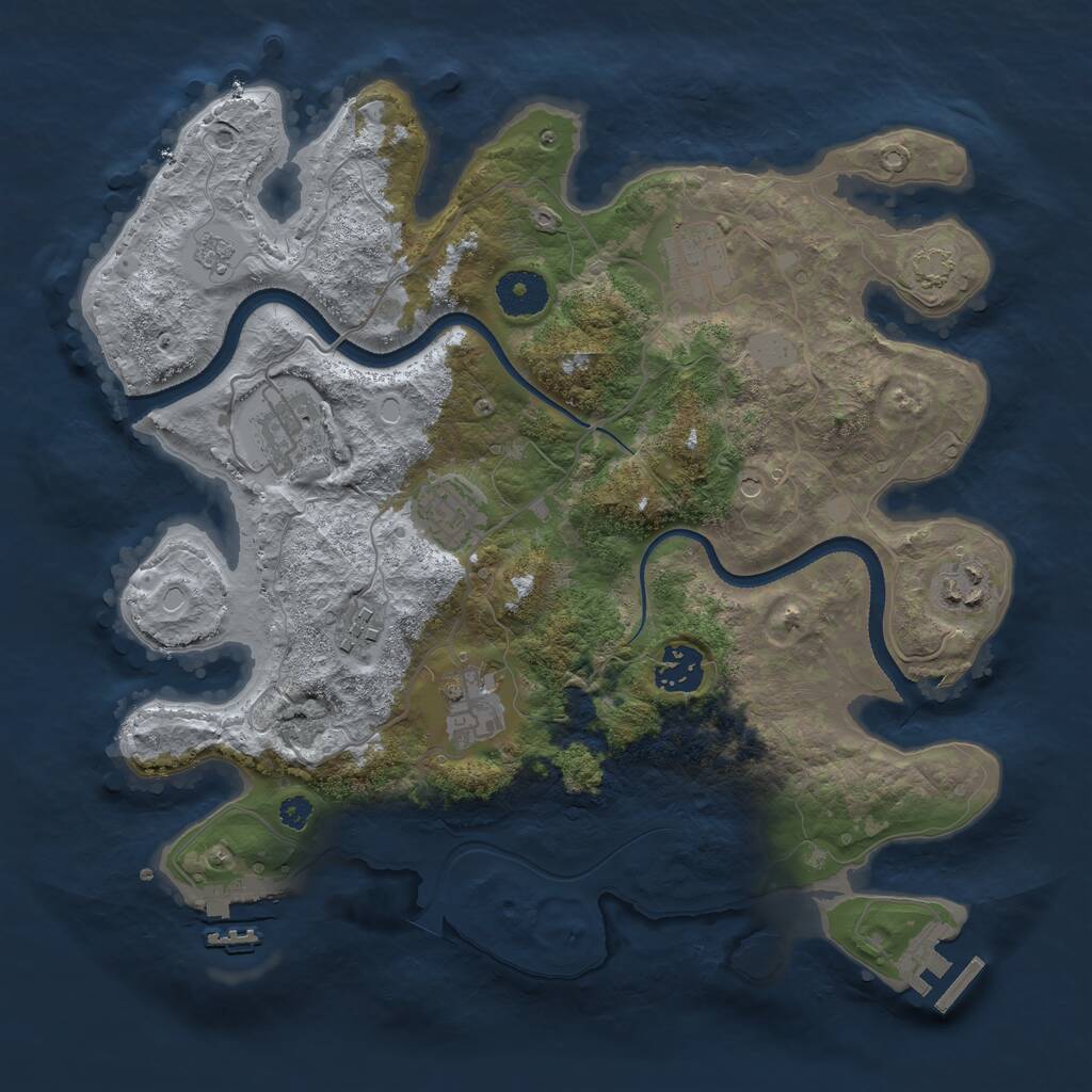 Rust Map: Procedural Map, Size: 3350, Seed: 1824174326, 13 Monuments