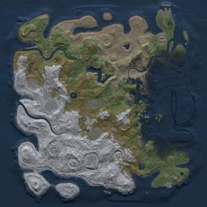 Thumbnail Rust Map: Procedural Map, Size: 4500, Seed: 1403069048, 17 Monuments