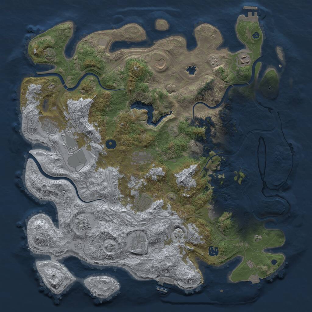 Rust Map: Procedural Map, Size: 4500, Seed: 1403069048, 17 Monuments