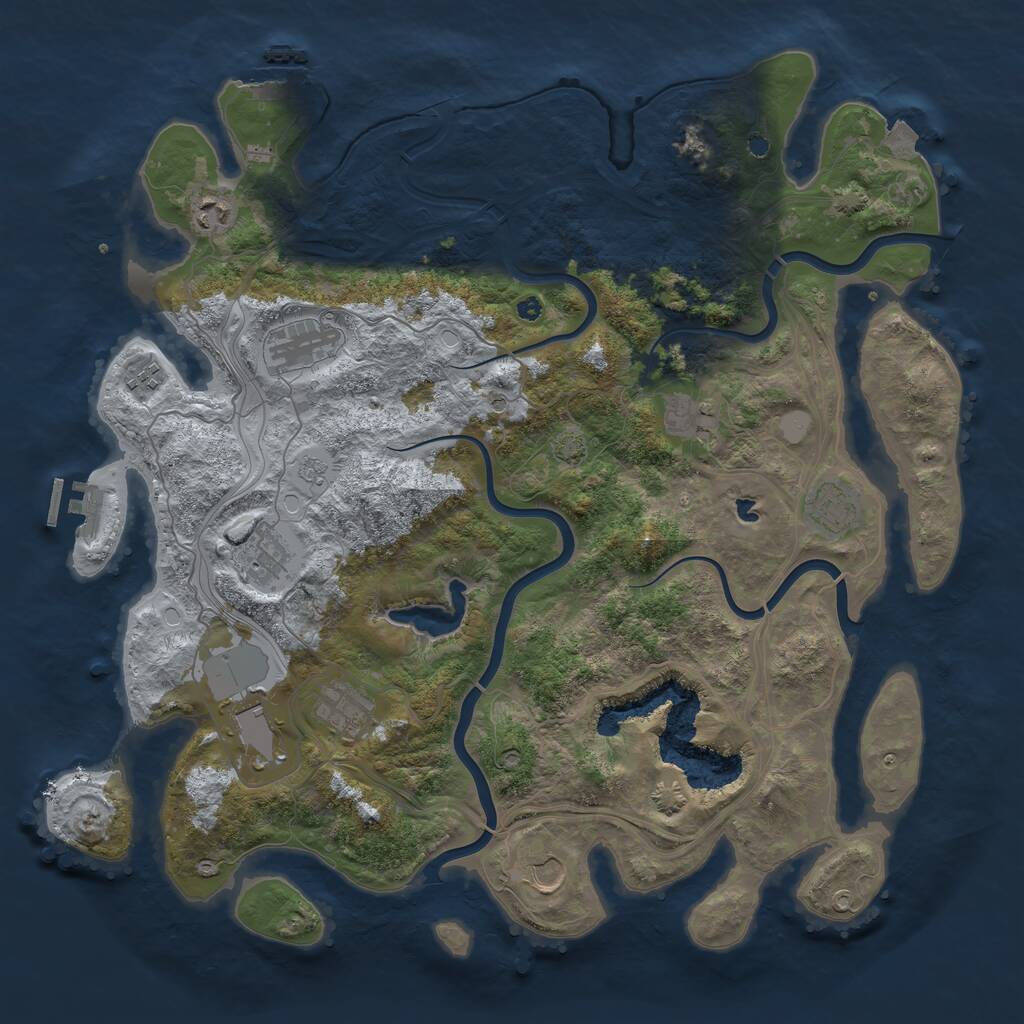 Rust Map: Procedural Map, Size: 4250, Seed: 1545364974, 15 Monuments