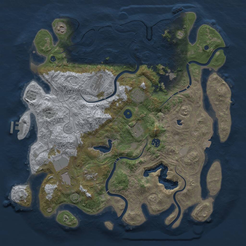 Rust Map: Procedural Map, Size: 4250, Seed: 1545364974, 15 Monuments