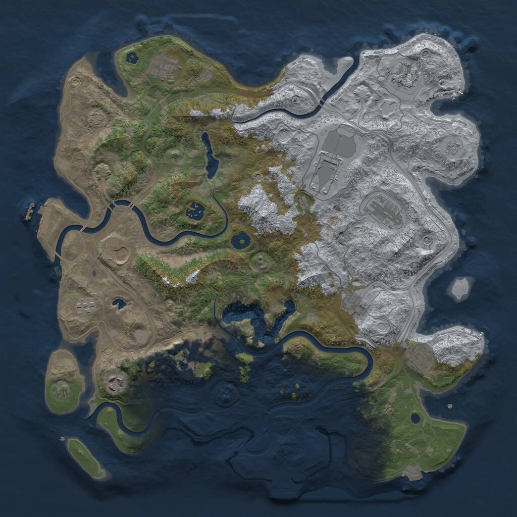 Rust Map: Procedural Map, Size: 4300, Seed: 760256925, 17 Monuments