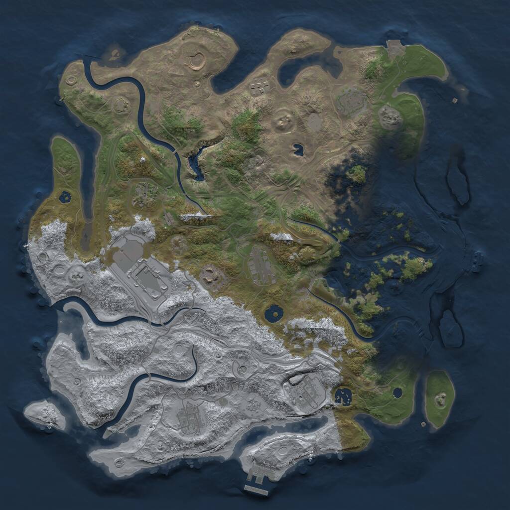 Rust Map: Procedural Map, Size: 4250, Seed: 71486376, 17 Monuments
