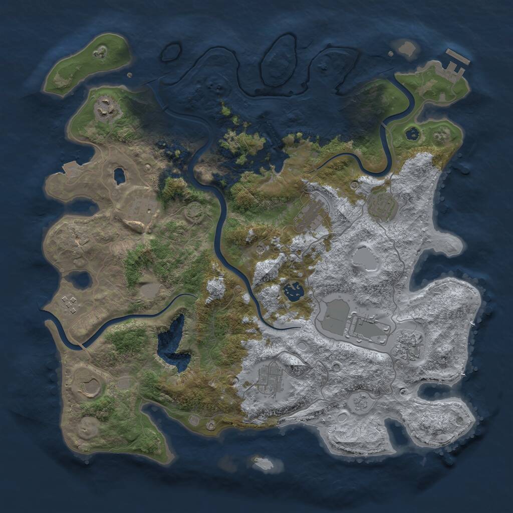 Rust Map: Procedural Map, Size: 4000, Seed: 533013521, 15 Monuments