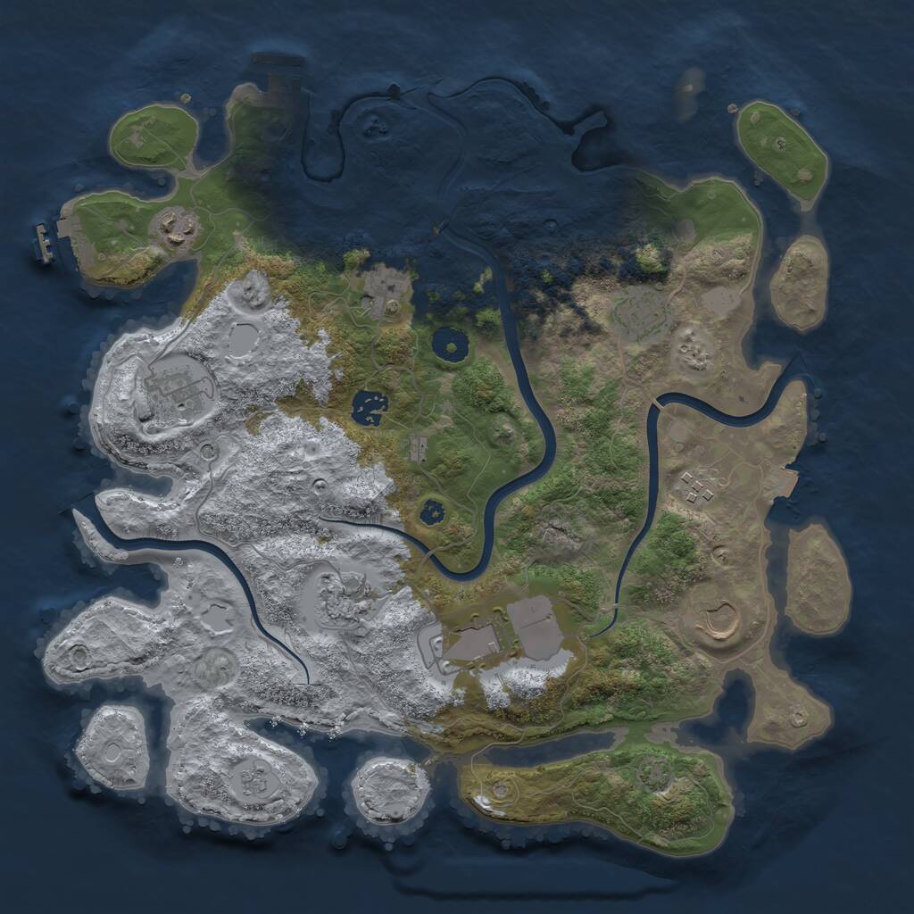 Rust Map: Procedural Map, Size: 3750, Seed: 109364147, 15 Monuments